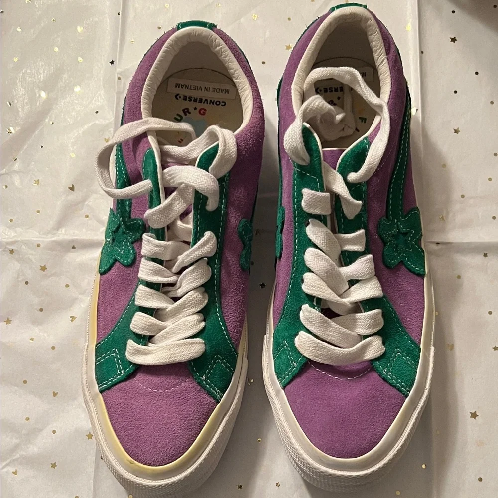 Converse Men’s/Women's Tyler the Creator Purple and Green Sneakers - Picture 1 of 11